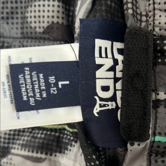 Lands' End Kids Camo Puffer Jacket - Gray and Black - Picture 2 of 6